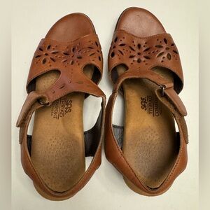 SAS Shoes Women's 5M Slingback Brown Leather Tripad Comfort Sandal